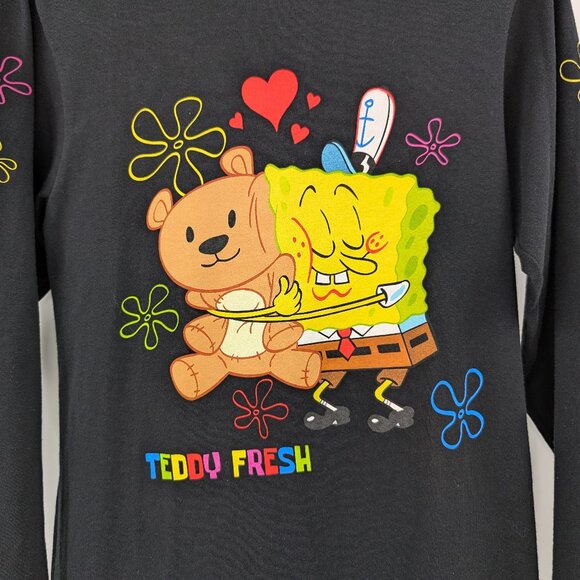 TEDDY FRESH T‎ Shirt Men's S Black Spongebob Squarepants Graphic Long Sleeve - Picture 2 of 11